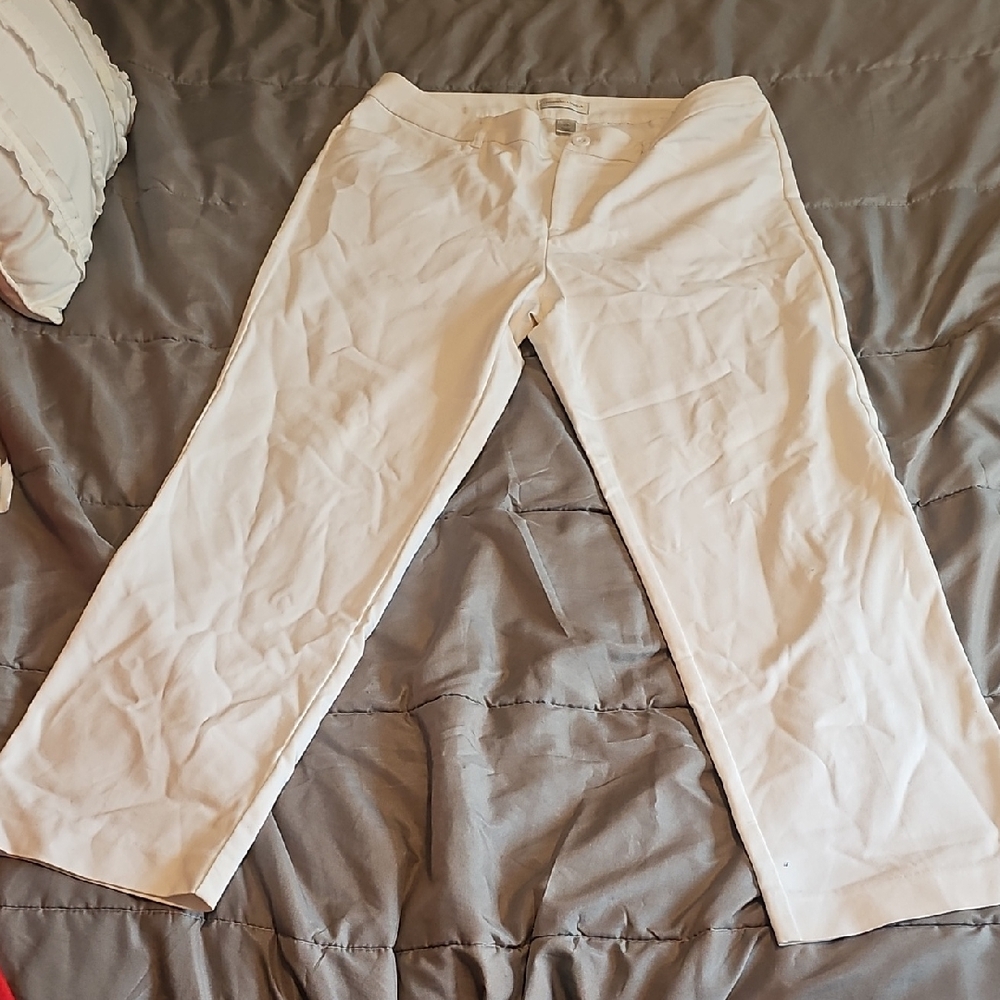 Christopher & Banks Women's Straight Leg Cream Jeans